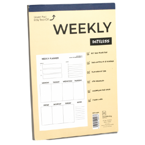 Masterprint A5 Portrait Weekly Dateless Planner Pad (Tear Off) - WPTP-A550