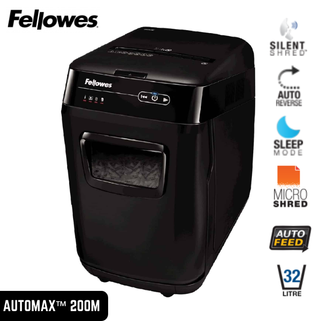 Fellowes Paper Shredder Automax 200M A4 Micro Cut 10's
