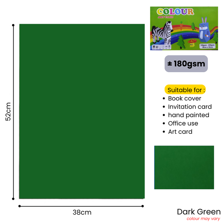Colour Art Card 180gsm 38x52cm