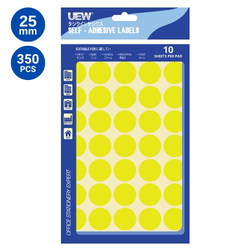 UEW Label sticker 250  10's Colour