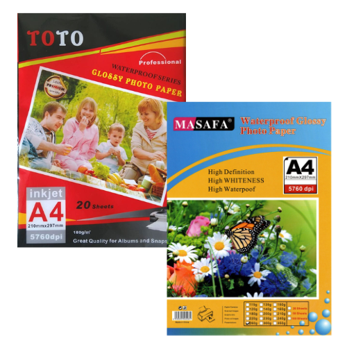 Toto Inkjet Glossy Paper A4 180gm/210gm 5760dpi 20's