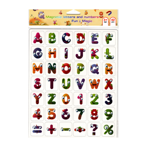 Magnetic Uppercase Letters & Numbers 42's Age 3+