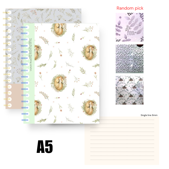 SuiHong Wire-O Note Book A5 100pages Flowers