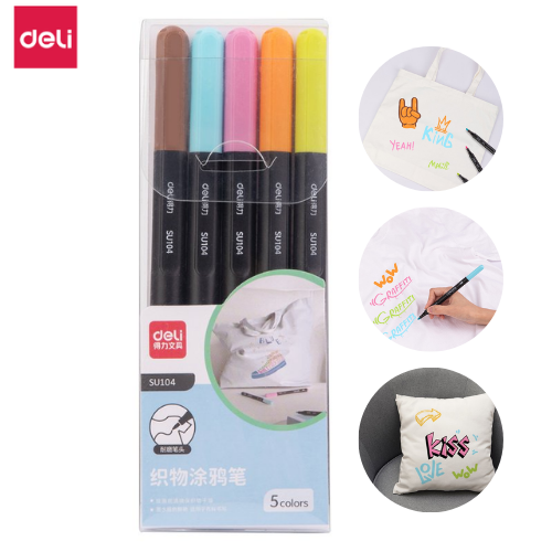 Deli Fabric Graffiti Pen 5 Colours SU104