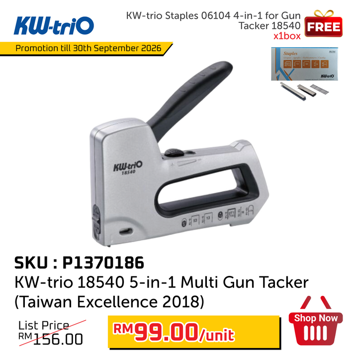 Promo@KW-trio 18540 5-in-1 Multi Gun Tacker
