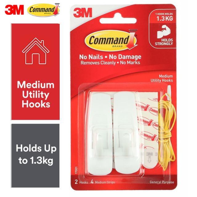 3M Command Medium Utility Hooks