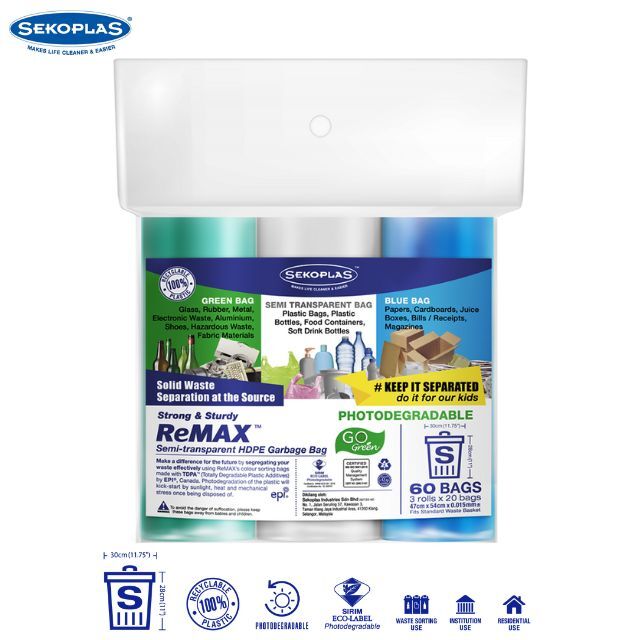 Sekoplas ReMax Semi-Transparent HDPE Garbage Bag (S)