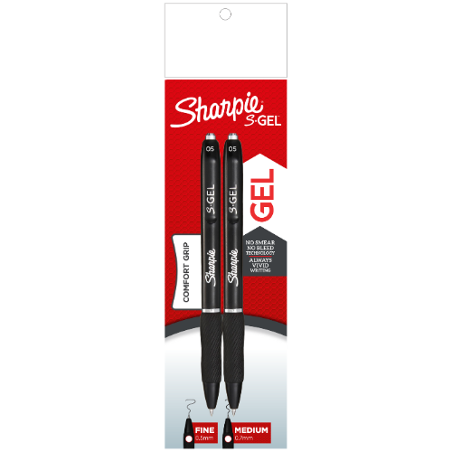 Sharpie S Gel Pen RT 0.5mm 2's/pkt