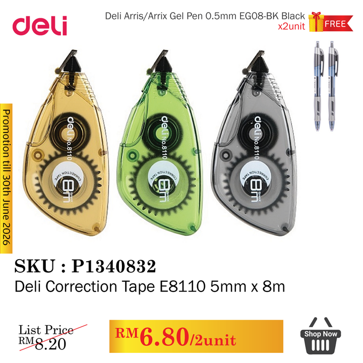 Promo@Deli Correction Tape E8110 5mm x 8m