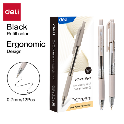 Deli Xtream Ball Point Pen Q02320 0.7mm Black