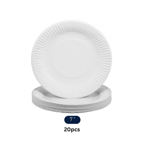 Paper Plate Plain White 7 inch