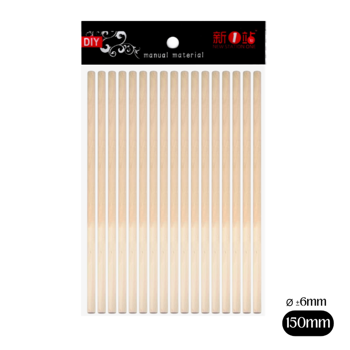 Wooden Stick 150x6mm/5mm 17's