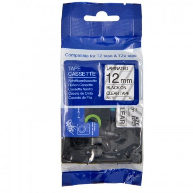 UEW Compatible Brother Label Cartridge Black on Clear