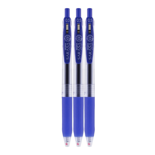 Zebra Gel Pen Sarasa Clip JJ15 0.5mm 3's/pkt - Blue